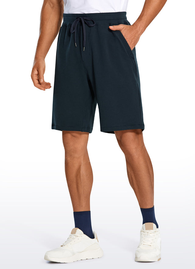 CRZ YOGA Men's Lounge Bermuda Amenity Sweat Shorts Pockets 9'' True Navy