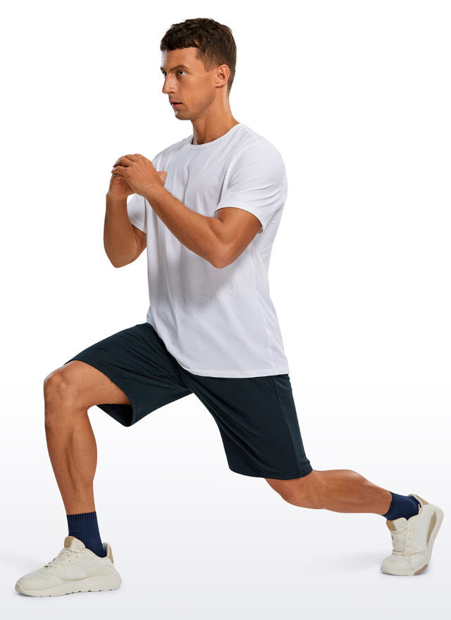 CRZ YOGA Men's Lounge Bermuda Amenity Sweat Shorts Pockets 9'' True Navy