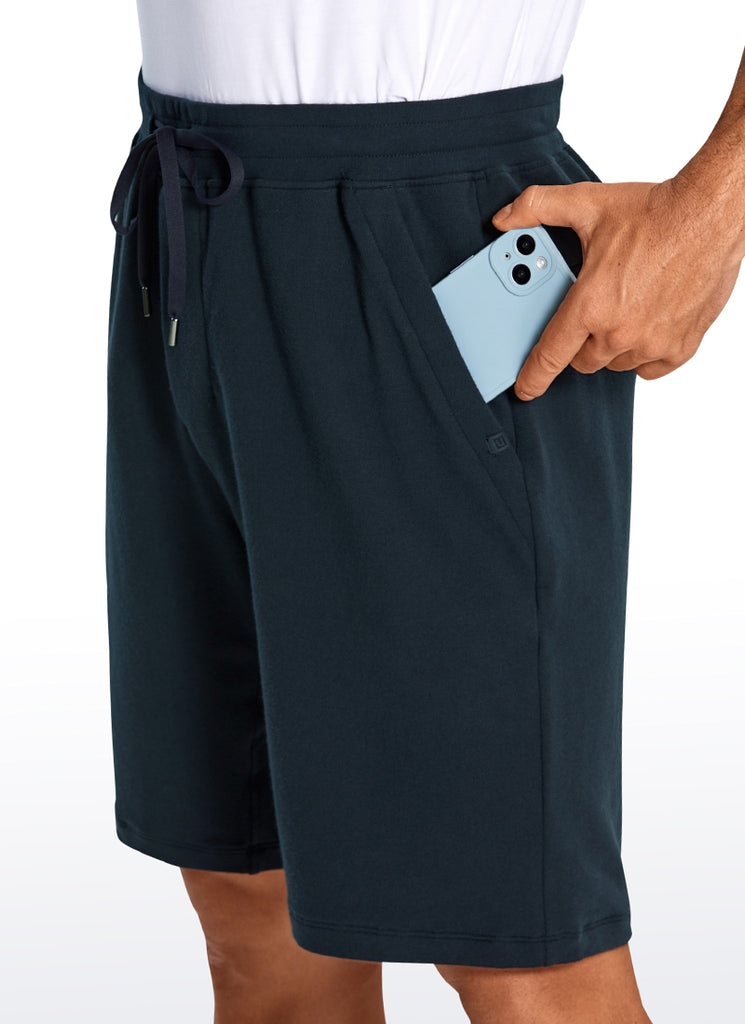 CRZ YOGA Men's Lounge Bermuda Amenity Sweat Shorts Pockets 9'' Gully