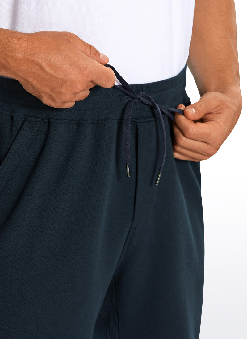 CRZ YOGA Men's Lounge Bermuda Amenity Sweat Shorts Pockets 9'' True Navy