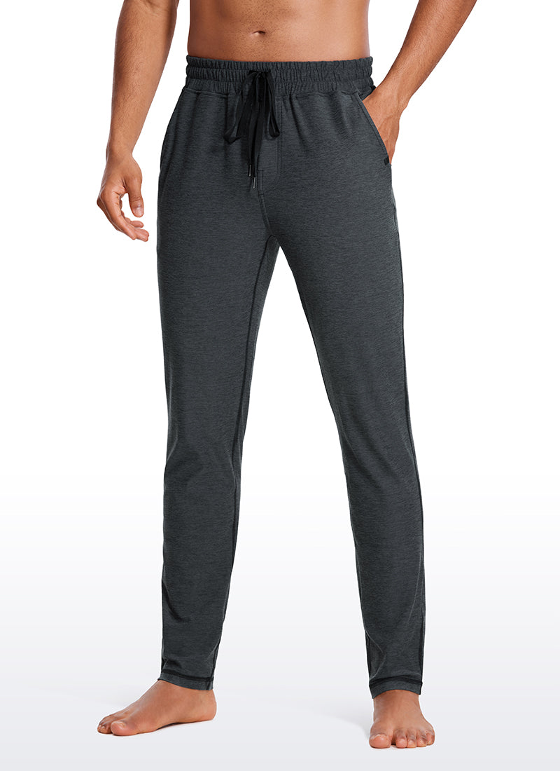 CRZ YOGA Men's Lounge Brushed Lightweight Sweatpants Pockets 20'' Black Heather