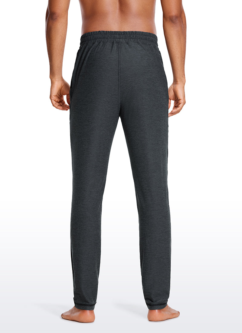 CRZ YOGA Men's Lounge Brushed Lightweight Sweatpants Pockets 20'' Black Heather