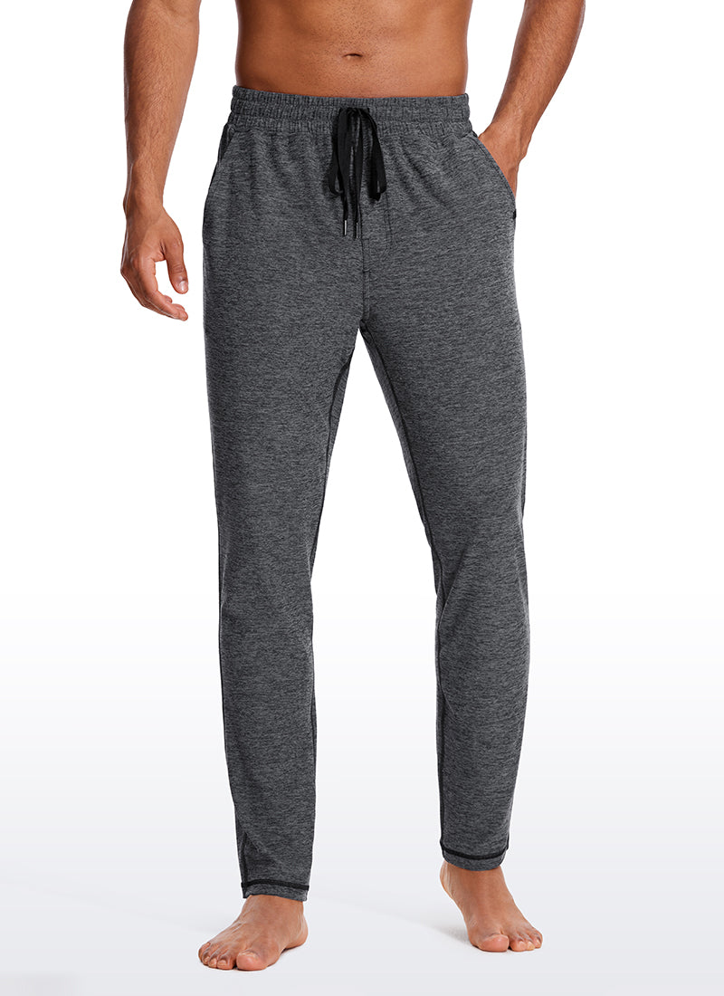 CRZ YOGA Men's Lounge Brushed Lightweight Sweatpants Pockets 20'' Charcoal Heather