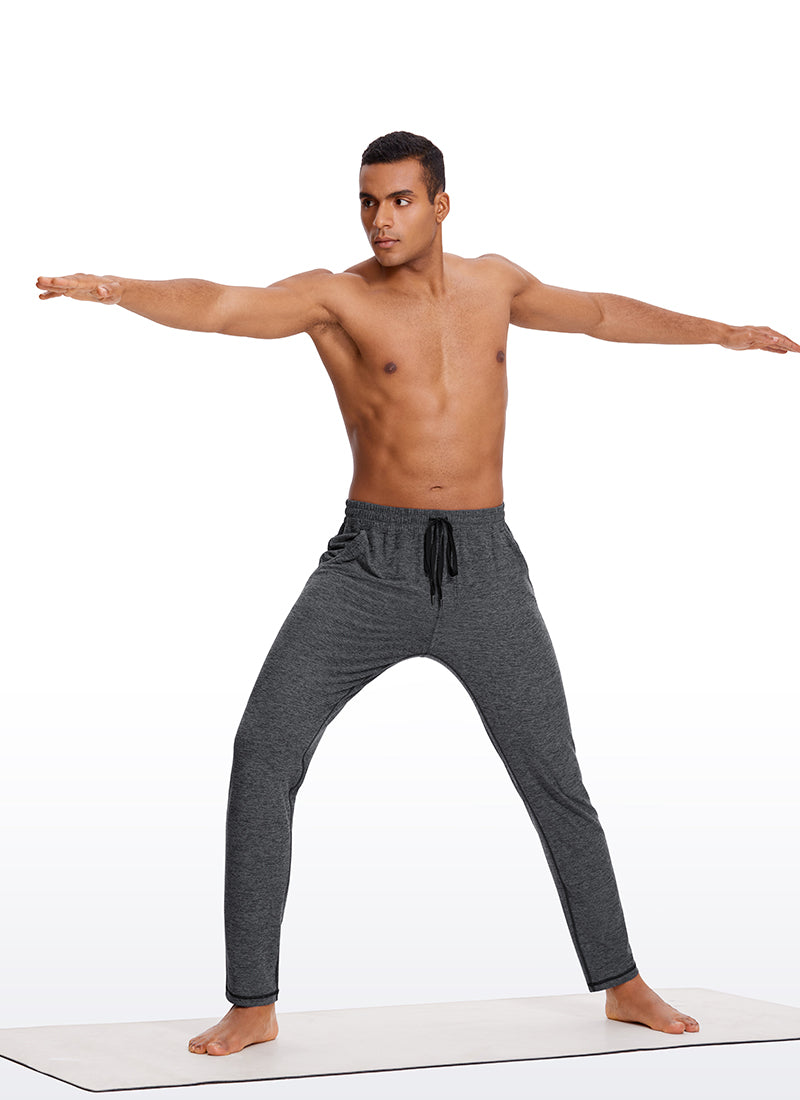 CRZ YOGA Men's Lounge Brushed Lightweight Sweatpants Pockets 20'' Charcoal Heather