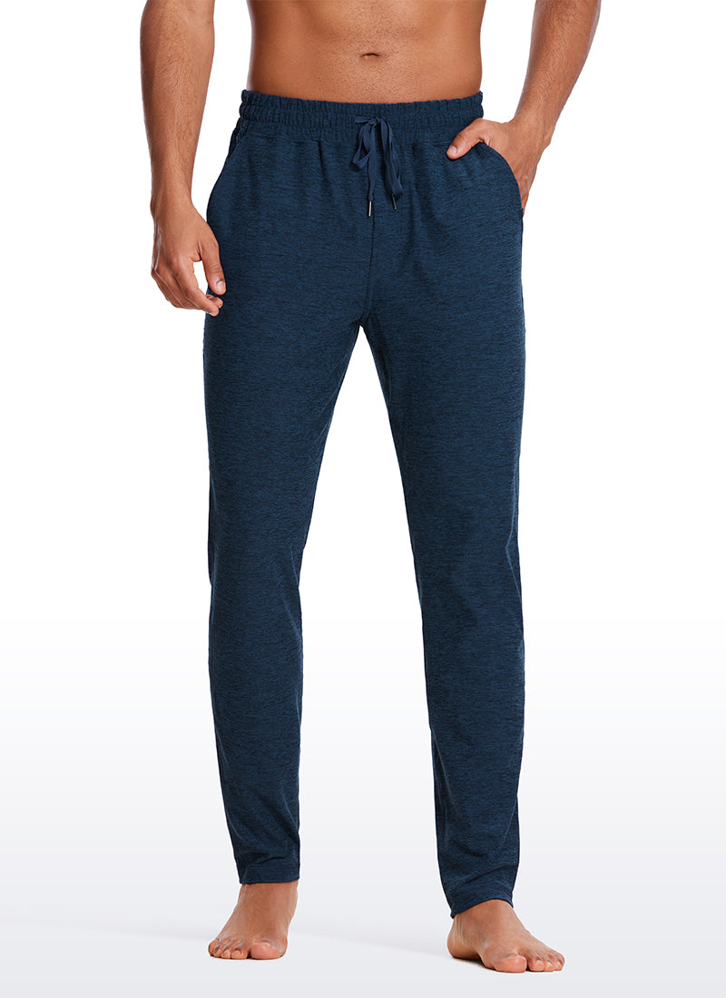 CRZ YOGA Men's Lounge Brushed Lightweight Sweatpants Pockets 20'' Navy Blue Heather