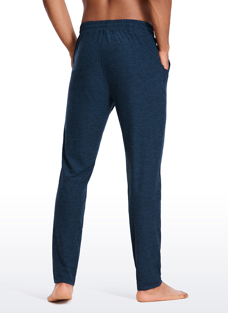 CRZ YOGA Men's Lounge Brushed Lightweight Sweatpants Pockets 20'' Navy Blue Heather