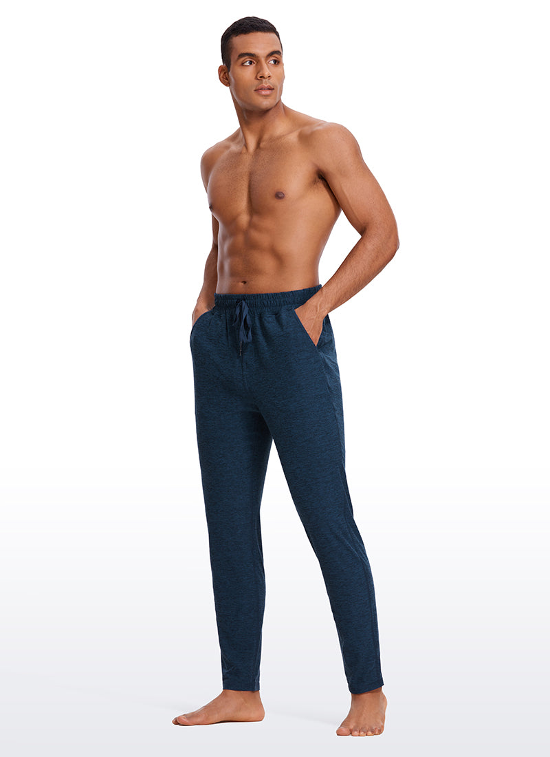 CRZ YOGA Men's Lounge Brushed Lightweight Sweatpants Pockets 20'' Navy Blue Heather