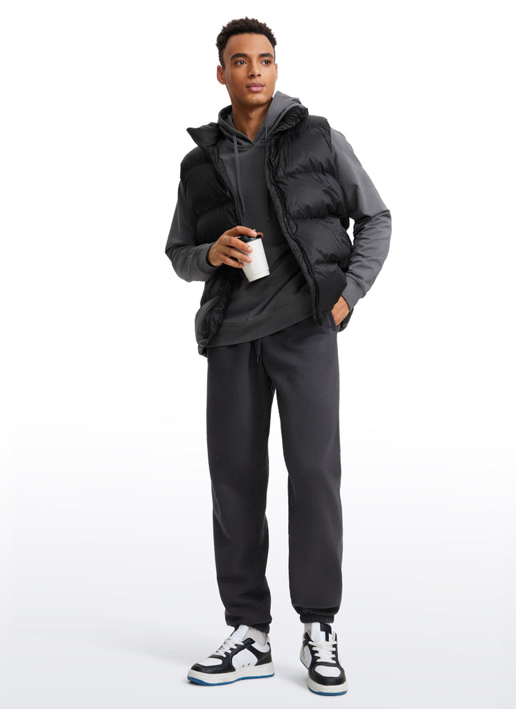 CRZ YOGA Men's Loosed Fit Cotton Fleece Sweatpants with Pockets 32'' Mysterious Grey