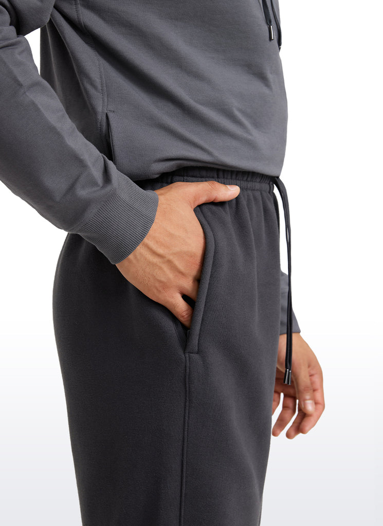 CRZ YOGA Men's Loosed Fit Cotton Fleece Sweatpants with Pockets 32'' Mysterious Grey
