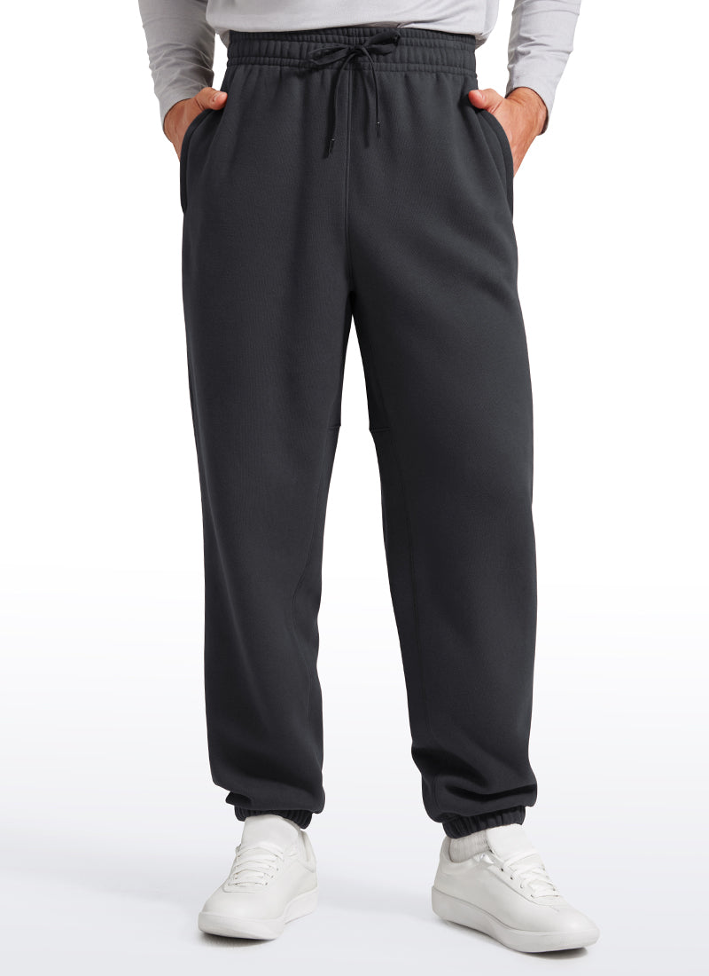 CRZ YOGA Men's Loosed Fit Cotton Fleece Sweatpants with Pockets 32'' Mysterious Grey