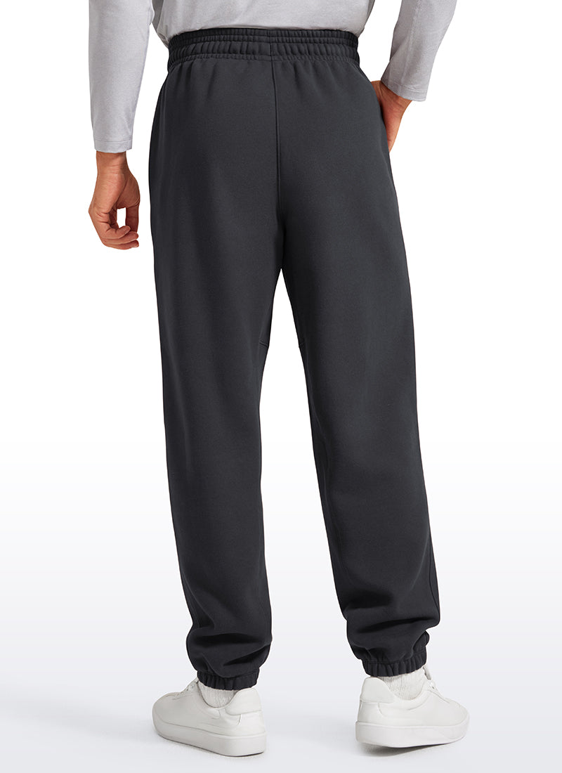 CRZ YOGA Men's Loosed Fit Cotton Fleece Sweatpants with Pockets 32'' Mysterious Grey