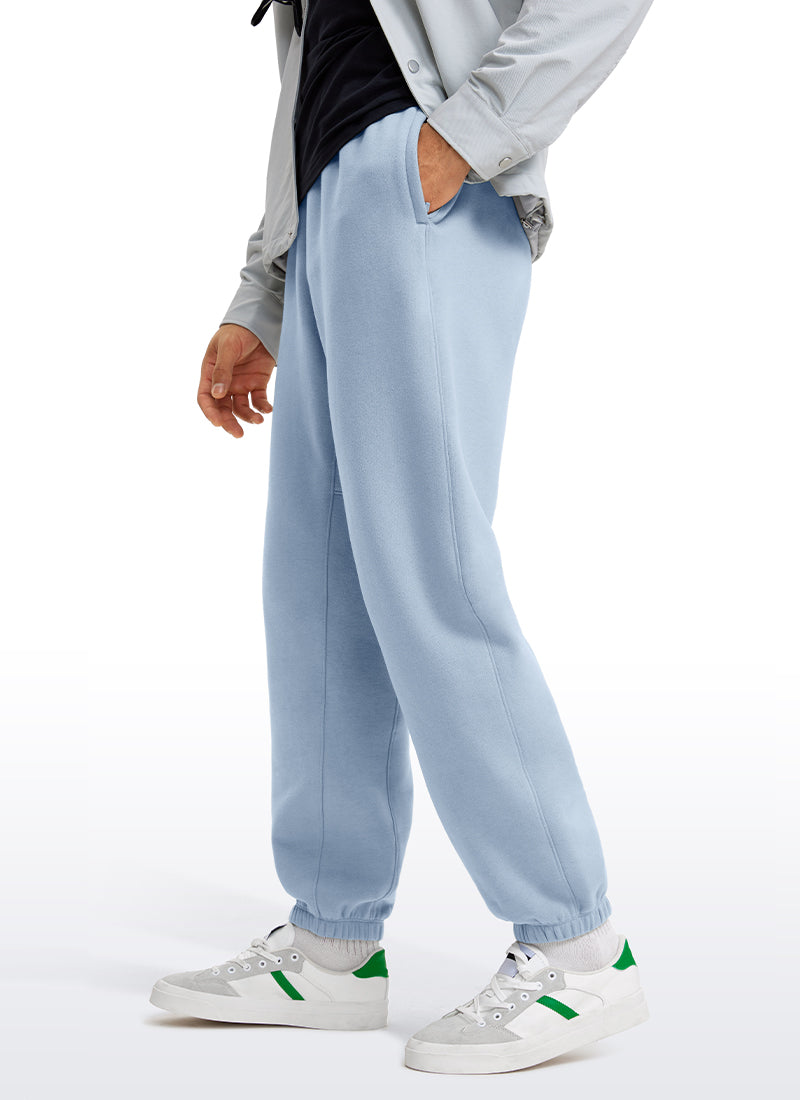 CRZ YOGA Men's Loosed Fit Cotton Fleece Sweatpants with Pockets 32'' Cambric Blue