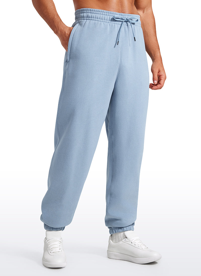 CRZ YOGA Men's Loosed Fit Cotton Fleece Sweatpants with Pockets 32'' Cambric Blue