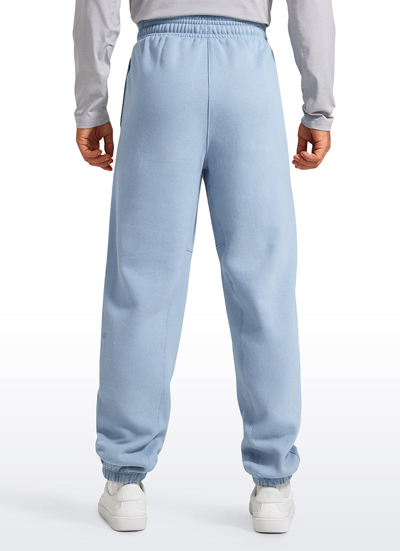 CRZ YOGA Men's Loosed Fit Cotton Fleece Sweatpants with Pockets 32'' Cambric Blue