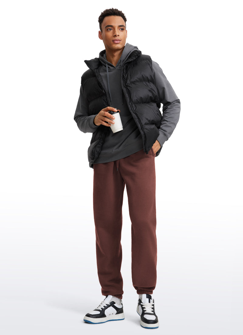 CRZ YOGA Men's Loosed Fit Cotton Fleece Sweatpants with Pockets 32'' Taupe