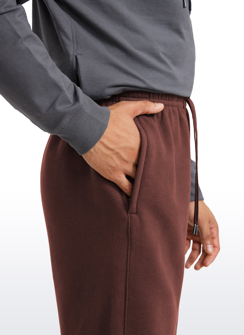 CRZ YOGA Men's Loosed Fit Cotton Fleece Sweatpants with Pockets 32'' Taupe