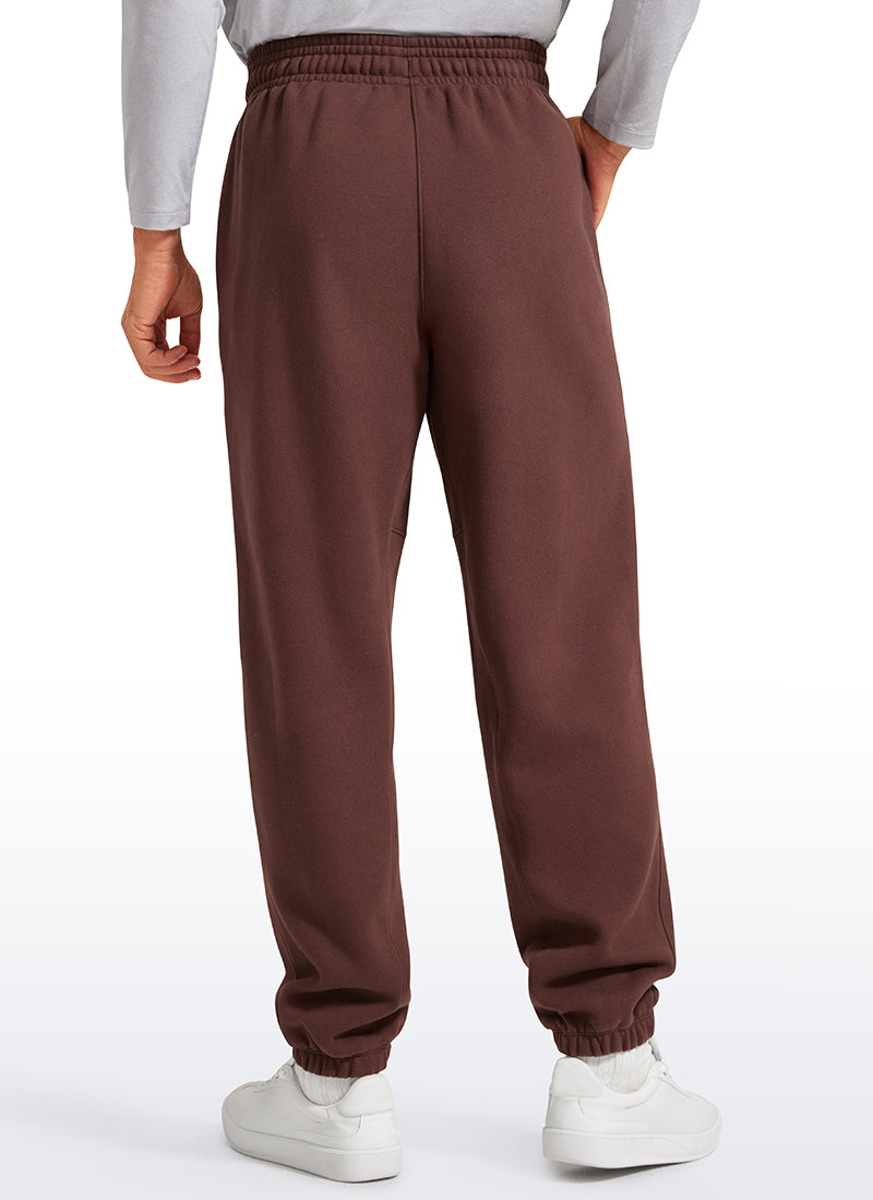 CRZ YOGA Men's Loosed Fit Cotton Fleece Sweatpants with Pockets 32'' Taupe