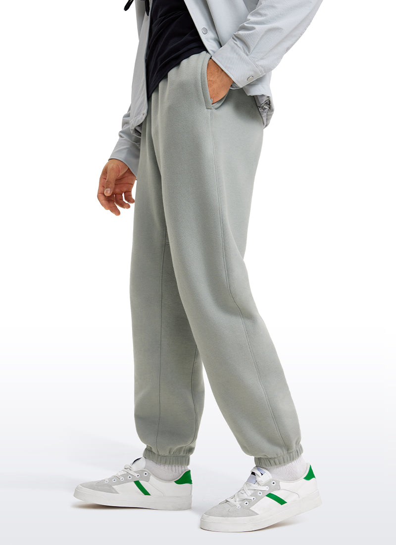 CRZ YOGA Men's Loosed Fit Cotton Fleece Sweatpants with Pockets 32'' Sterling
