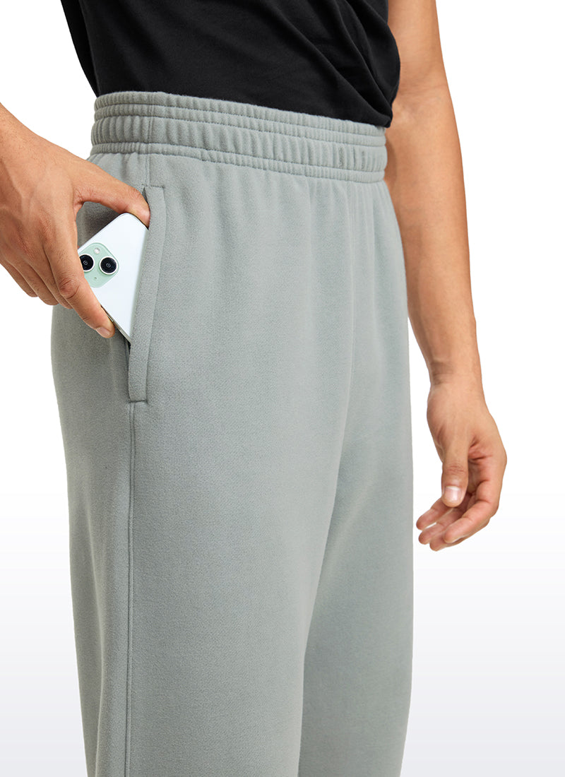 CRZ YOGA Men's Loosed Fit Cotton Fleece Sweatpants with Pockets 32'' Sterling