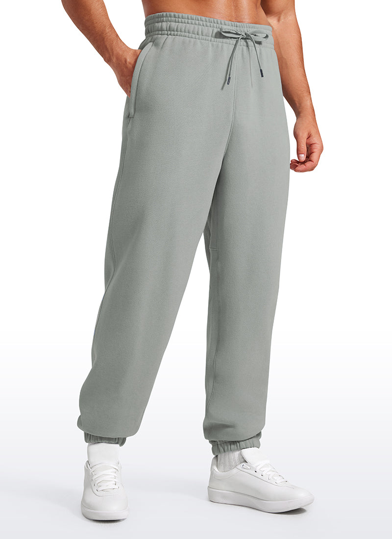 CRZ YOGA Men's Loosed Fit Cotton Fleece Sweatpants with Pockets 32'' Sterling