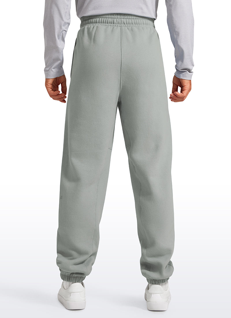 CRZ YOGA Men's Loosed Fit Cotton Fleece Sweatpants with Pockets 32'' Sterling