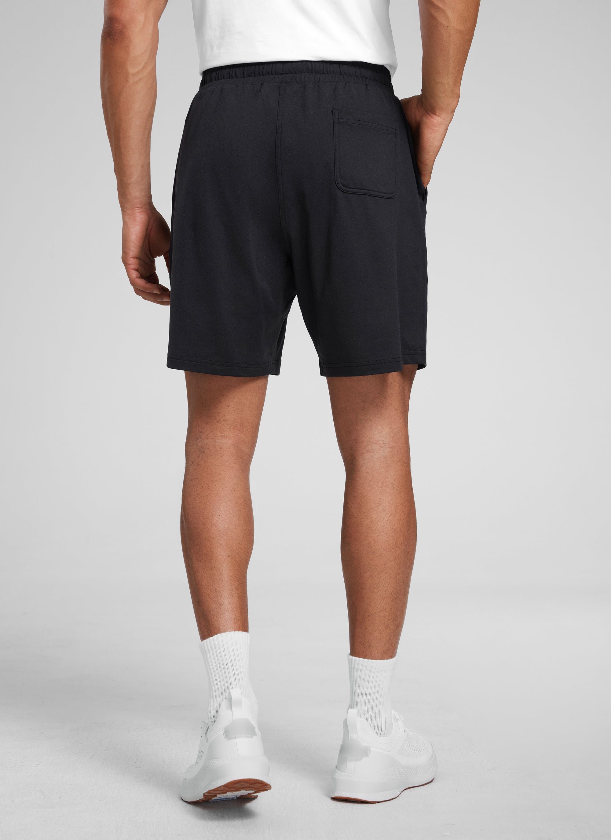 CRZ YOGA Men's Casual Lightweight Sweat Shorts with Pockets Black