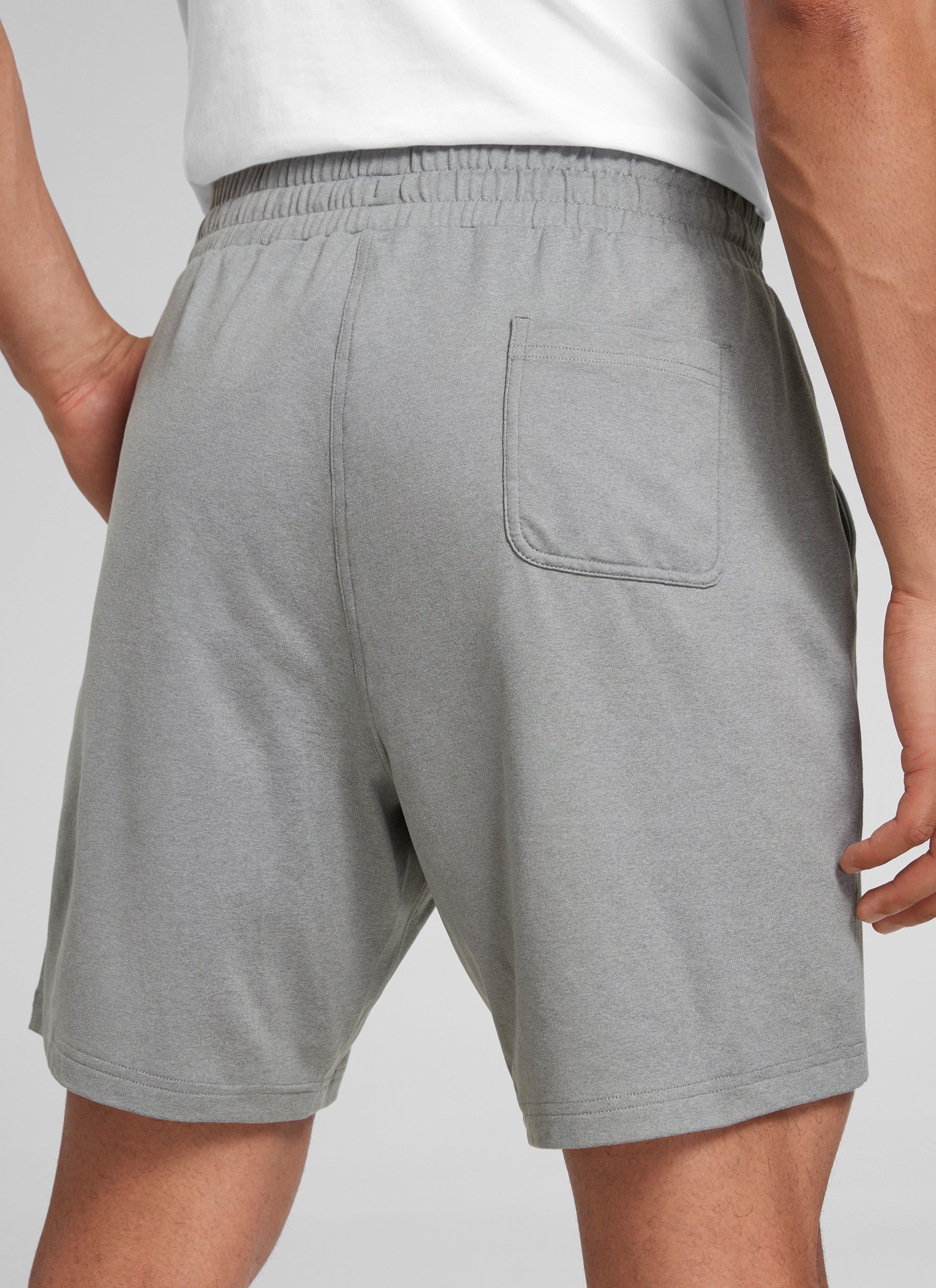 CRZ YOGA Men's Casual Lightweight Sweat Shorts with Pockets Sterling @model_info:J