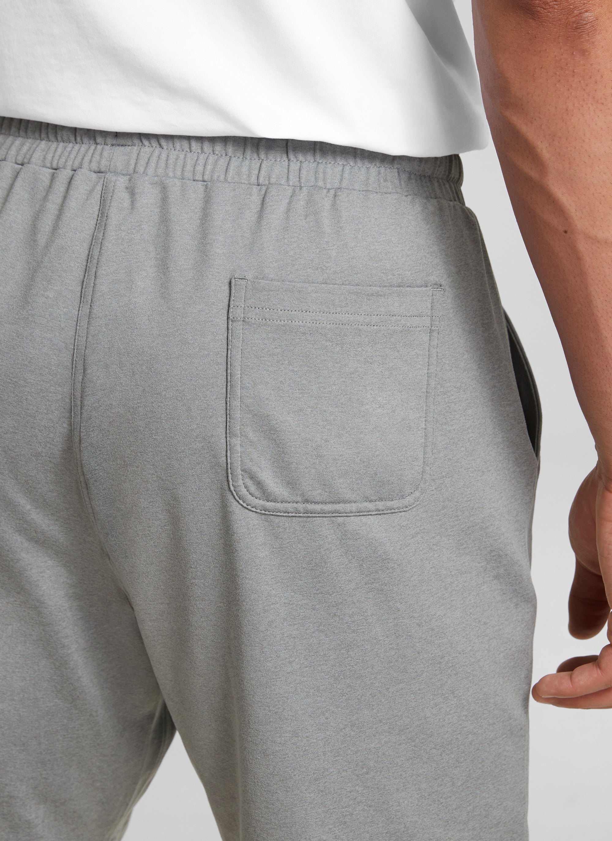CRZ YOGA Men's Casual Lightweight Sweat Shorts with Pockets Sterling @model_info:J