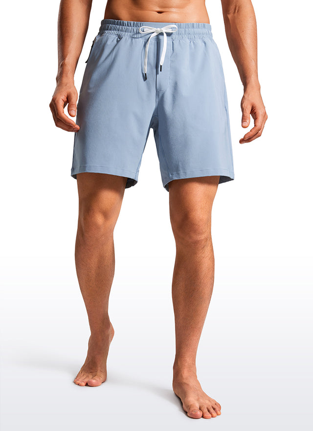 Feathery-Fit Swim Trunks 7'' with Zipper Pockets