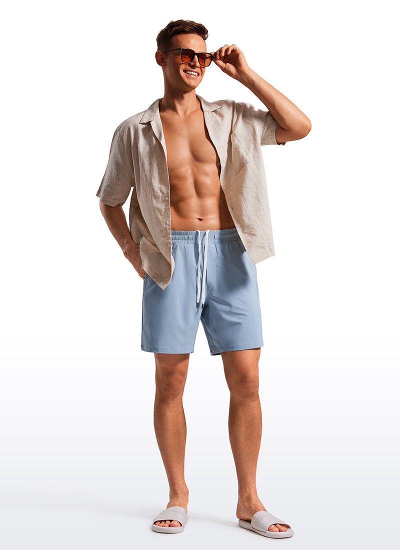 Feathery-Fit Swim Trunks 7'' with Zipper Pockets