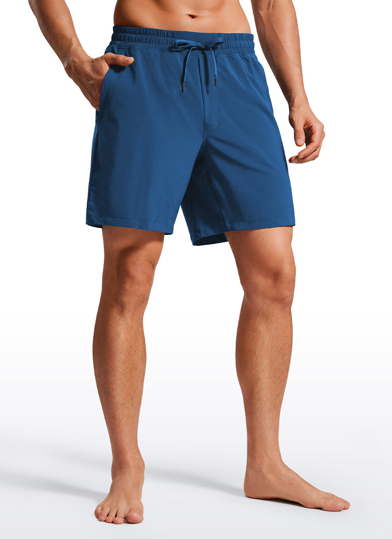 Feathery-Fit Swim Trunks 7'' with Zipper Pockets