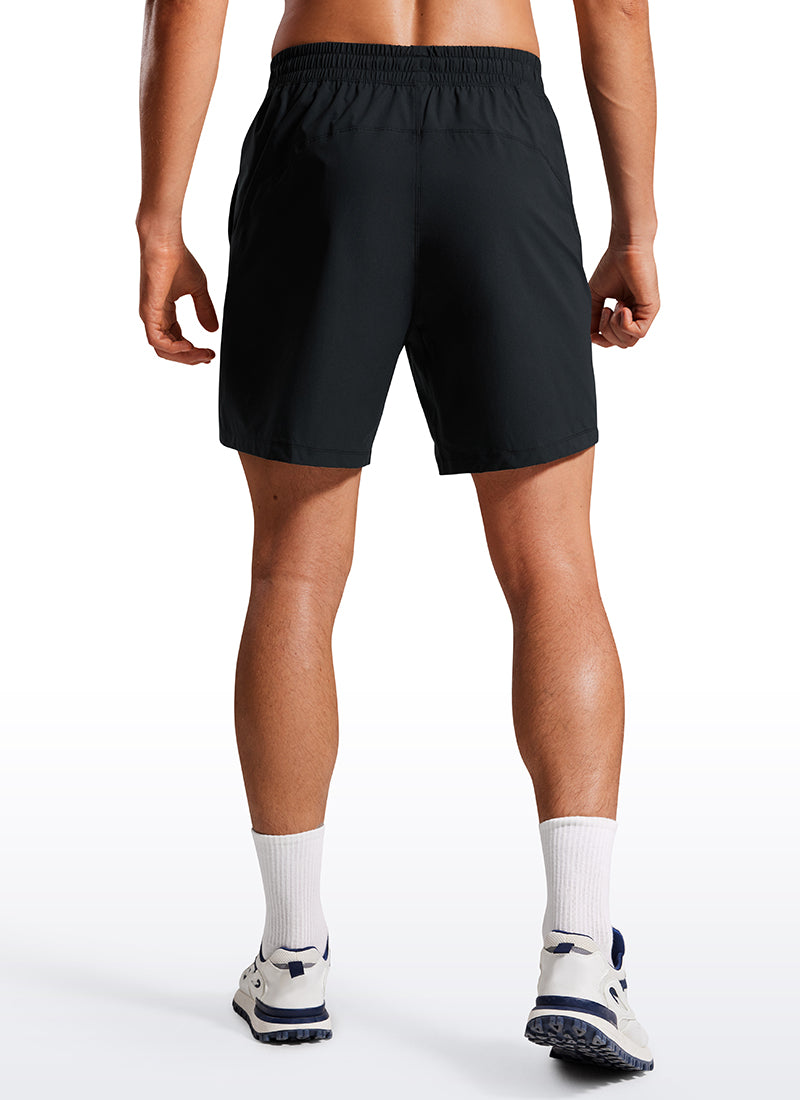 CRZ YOGA Men's Training Quick Dry Pocketed Linerless Shorts 7'' Black