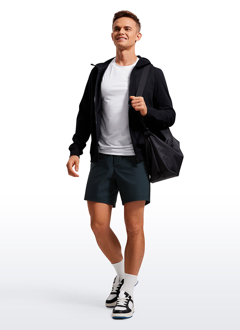 CRZ YOGA Men's Training Quick Dry Pocketed Linerless Shorts 7'' True Navy