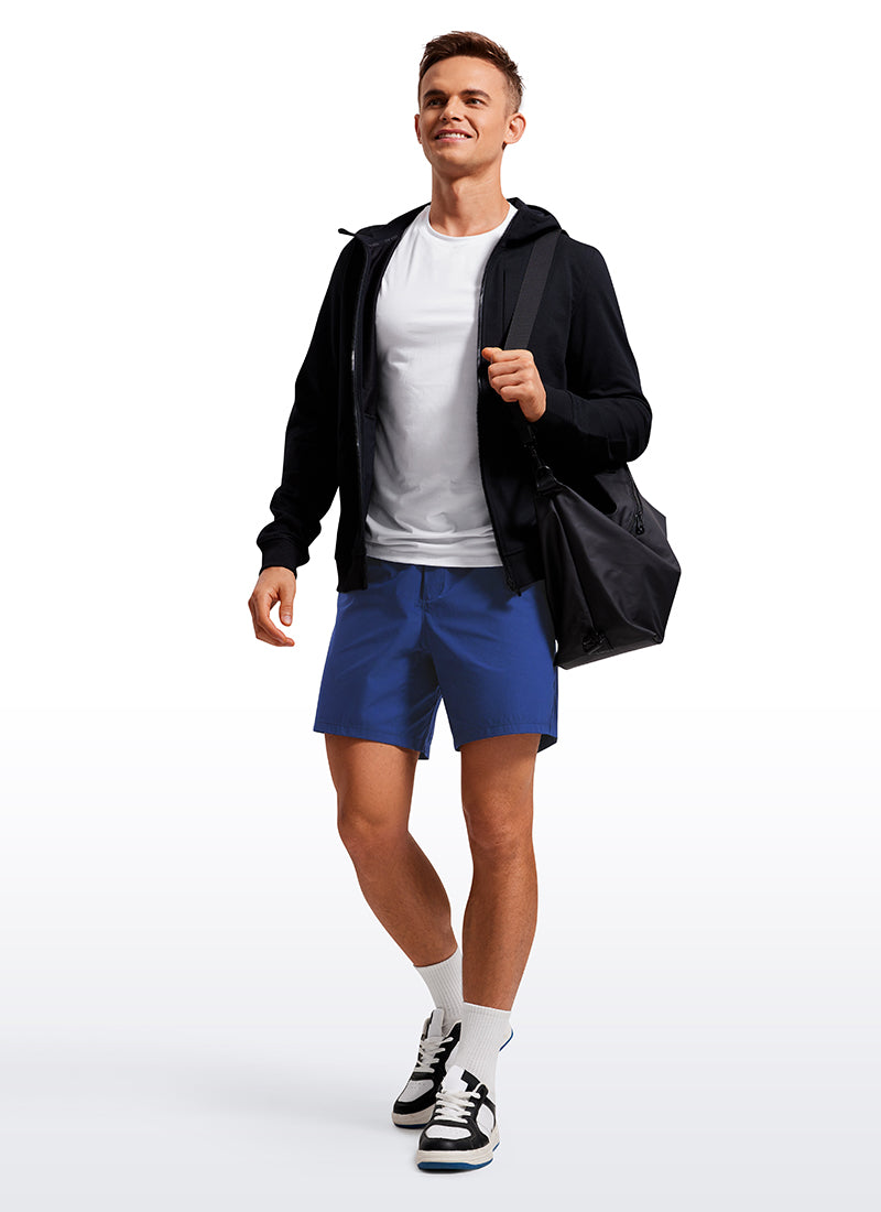 CRZ YOGA Men's Training Quick Dry Pocketed Linerless Shorts 7'' Larkspur Blue