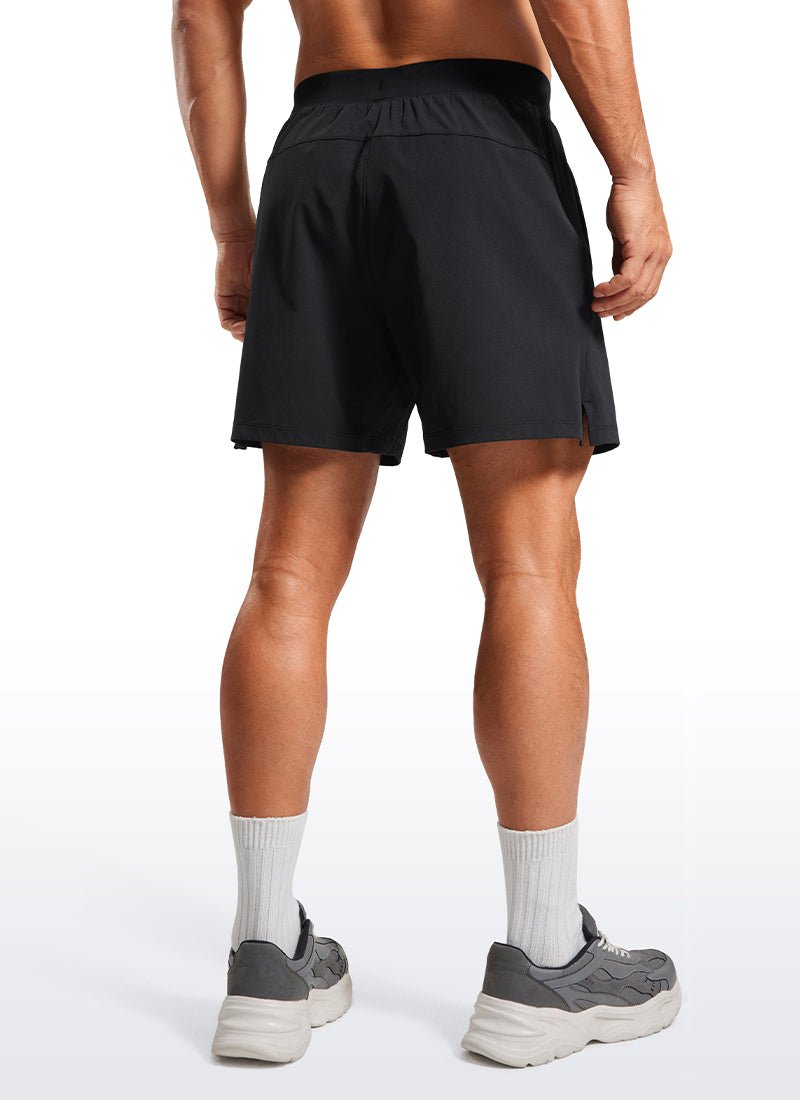 CRZ YOGA Men's Quick Dry Lightweight Gym Shorts with Zipper Pocket Black @model_info:A