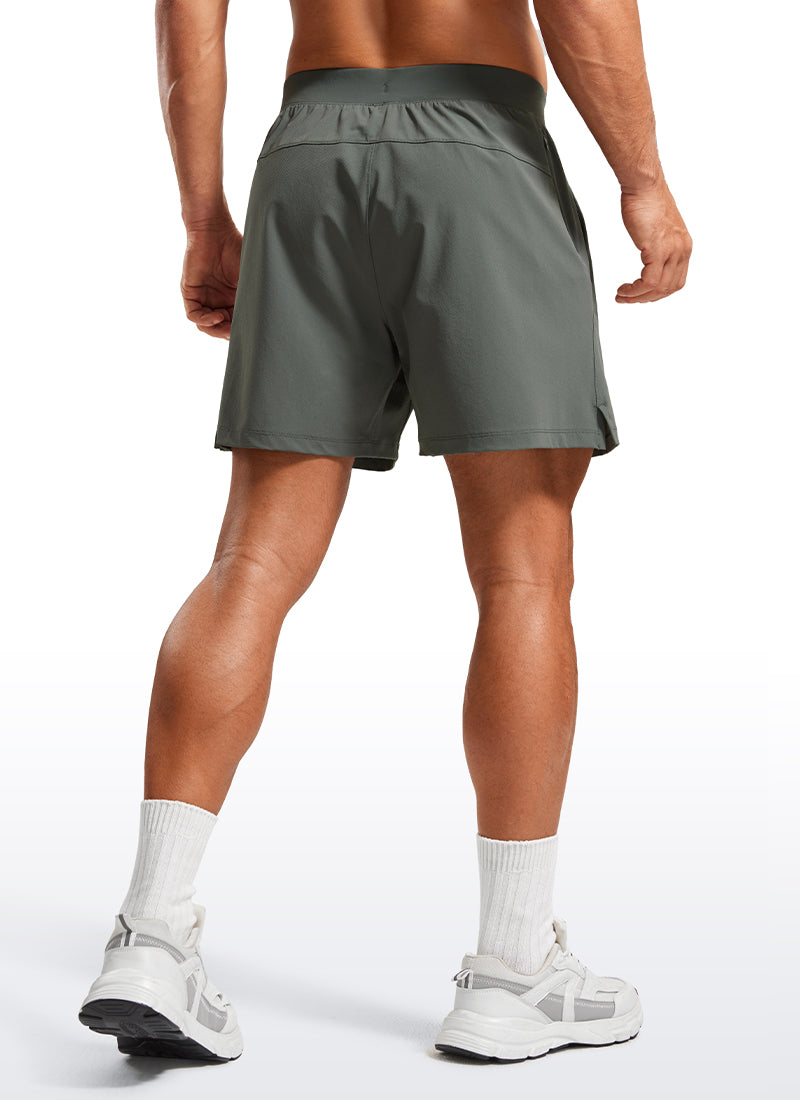 CRZ YOGA Men's Quick Dry Lightweight Gym Shorts with Zipper Pocket Grey Sage