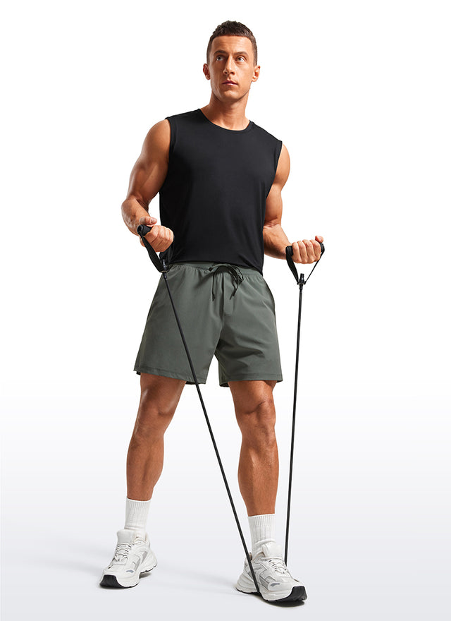 CRZ YOGA Men's Quick Dry Lightweight Gym Shorts with Zipper Pocket Grey Sage