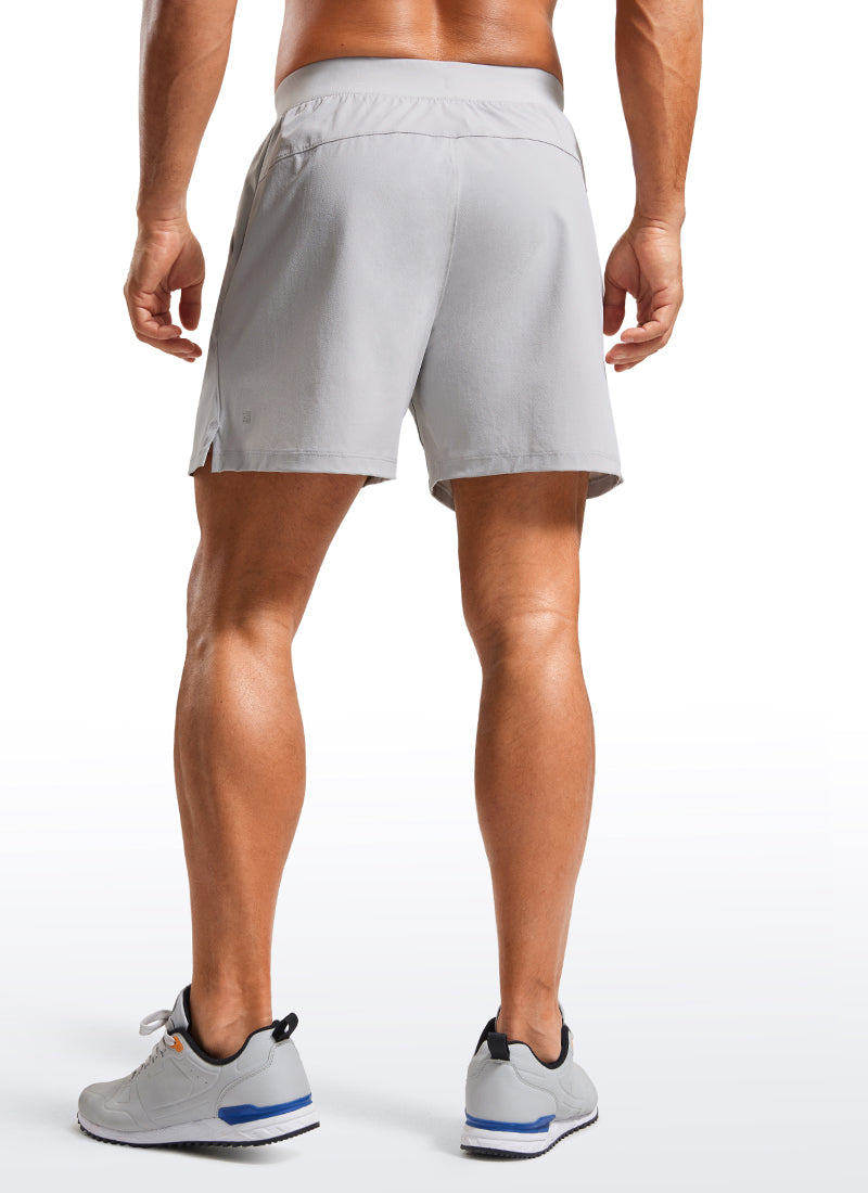 CRZ YOGA Men's Quick Dry Lightweight Gym Shorts with Zipper Pocket Platinum Grey