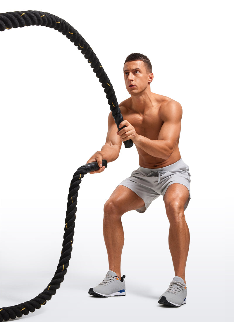 CRZ YOGA Men's Quick Dry Lightweight Gym Shorts with Zipper Pocket Platinum Grey @model_info:A