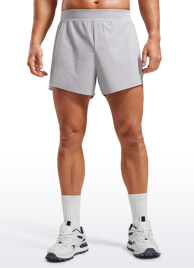 CRZ YOGA Men's 2 in 1 Running Dolphin Quick Dry Zip Pocket Shorts  4'' Gull Gray @model_info:M