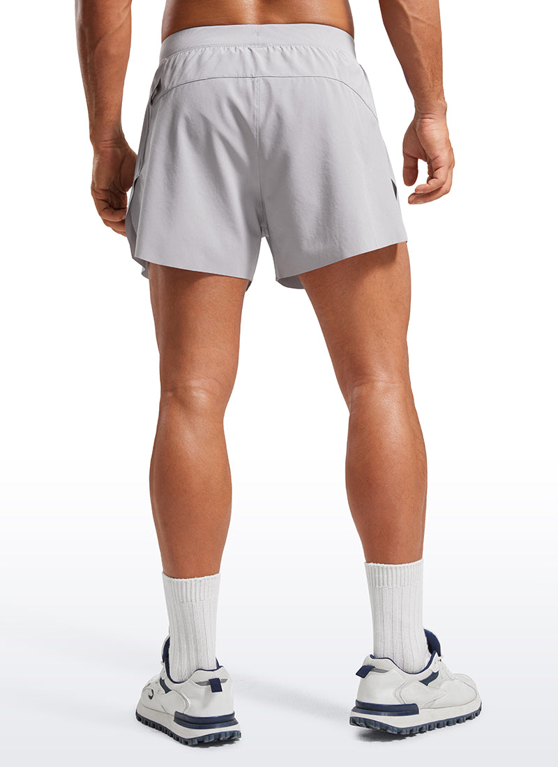 CRZ YOGA Men's 2 in 1 Running Dolphin Quick Dry Zip Pocket Shorts  4'' Gull Gray @model_info:M