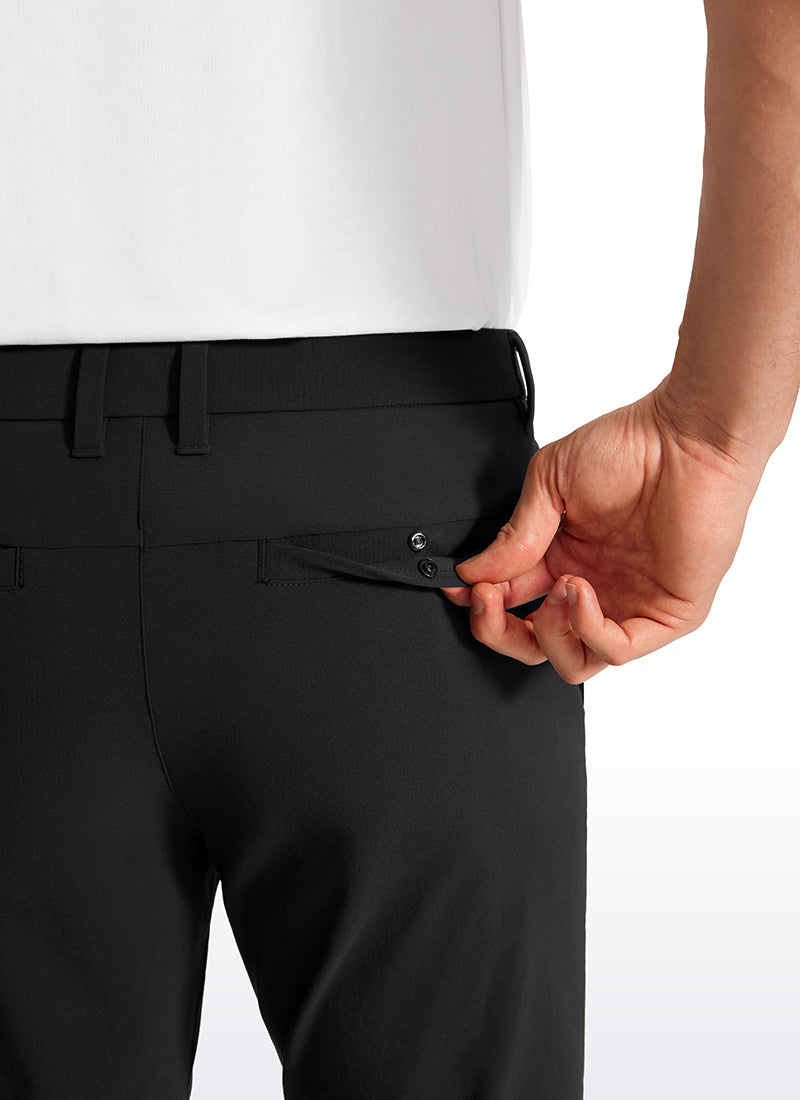 CRZ YOGA Men's  Lightweight Classic Fit Golf Pants Pockets 32'' Black