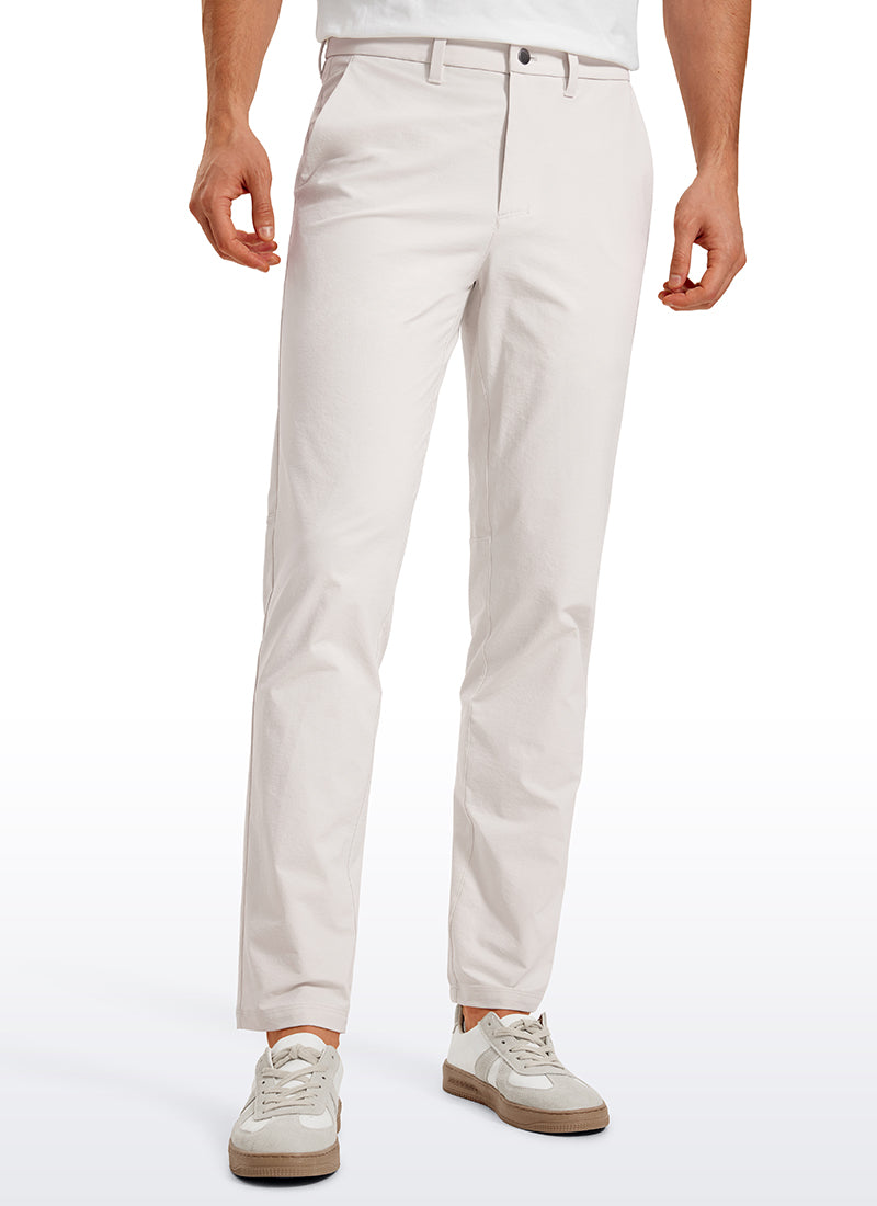 CRZ YOGA Men's  Lightweight Classic Fit Golf Pants Pockets 32'' Milky White