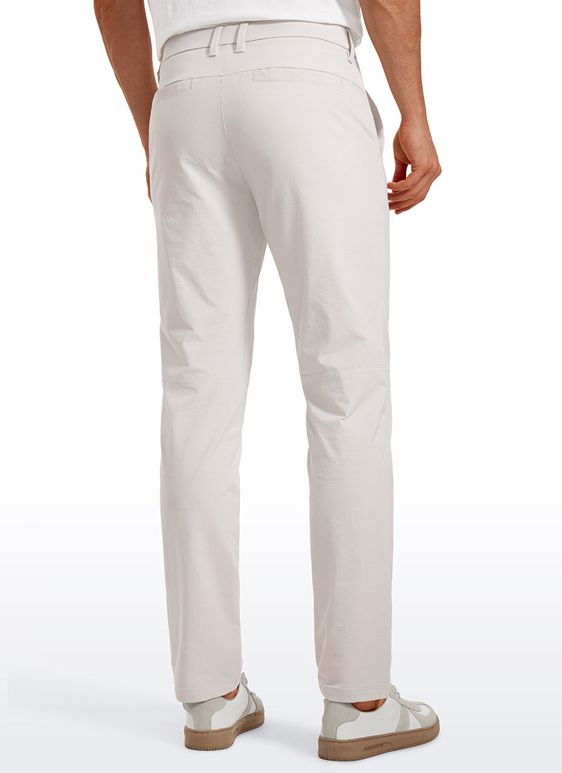 CRZ YOGA Men's  Lightweight Classic Fit Golf Pants Pockets 32'' Milky White