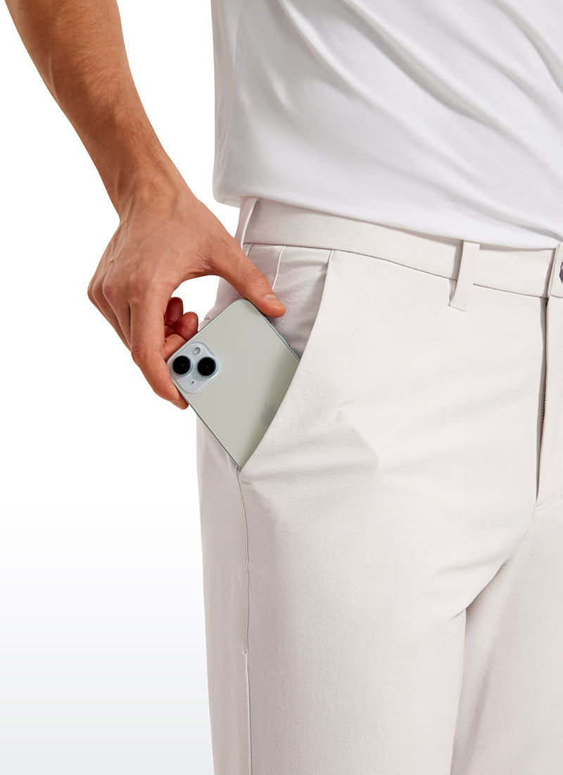 CRZ YOGA Men's  Lightweight Classic Fit Golf Pants Pockets 32'' Milky White