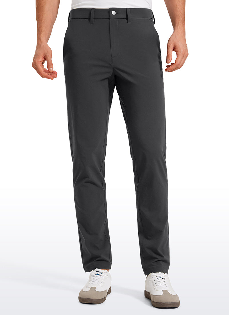 CRZ YOGA Men's  Lightweight Classic Fit Golf Pants Pockets 32'' Ink Gray