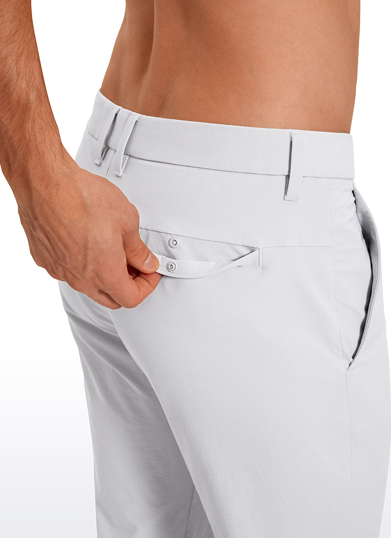 CRZ YOGA Men's  Lightweight Classic Fit Golf Pants Pockets 32'' Platinum Grey