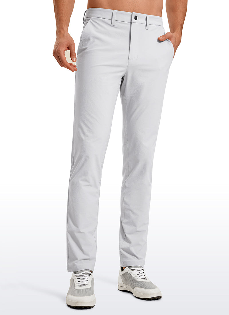 CRZ YOGA Men's  Lightweight Classic Fit Golf Pants Pockets 32'' Platinum Grey