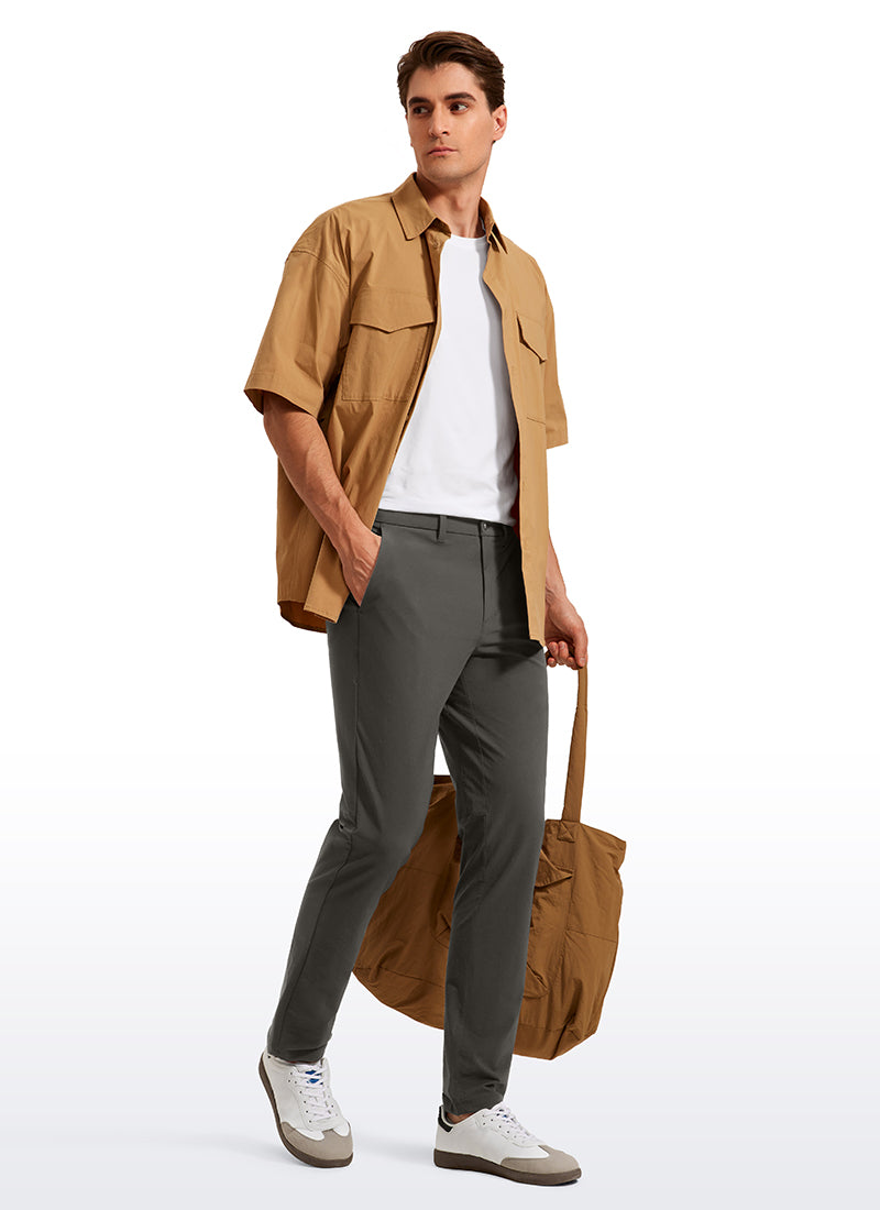 CRZ YOGA Men's  Lightweight Classic Fit Golf Pants Pockets 32'' Arbor Olive