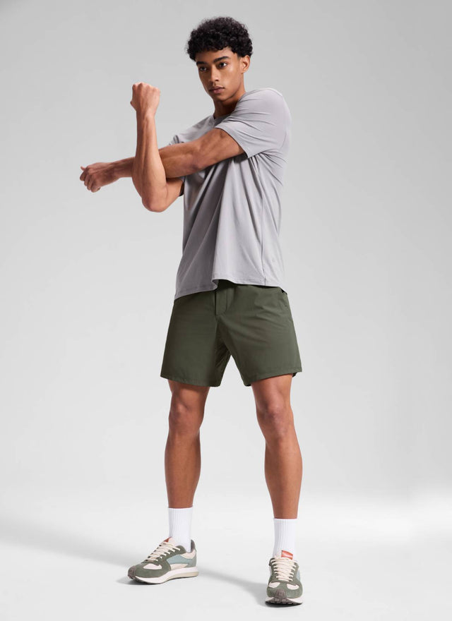 CRZ YOGA Men's Motion Workout Classic FIt Quick Dry Pocket Shorts  7